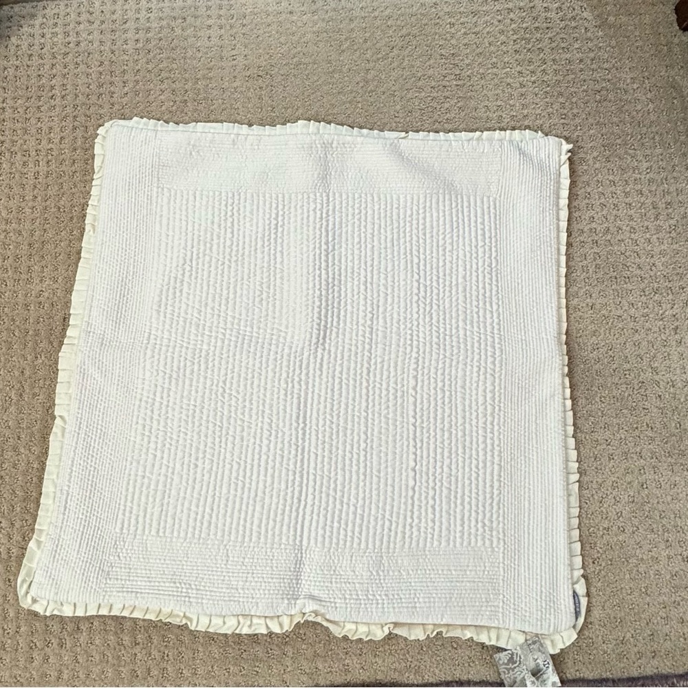 3 Lili Alessandra Quilted Euro Pillow Shams (26x26) - Ivory (Qty 3)